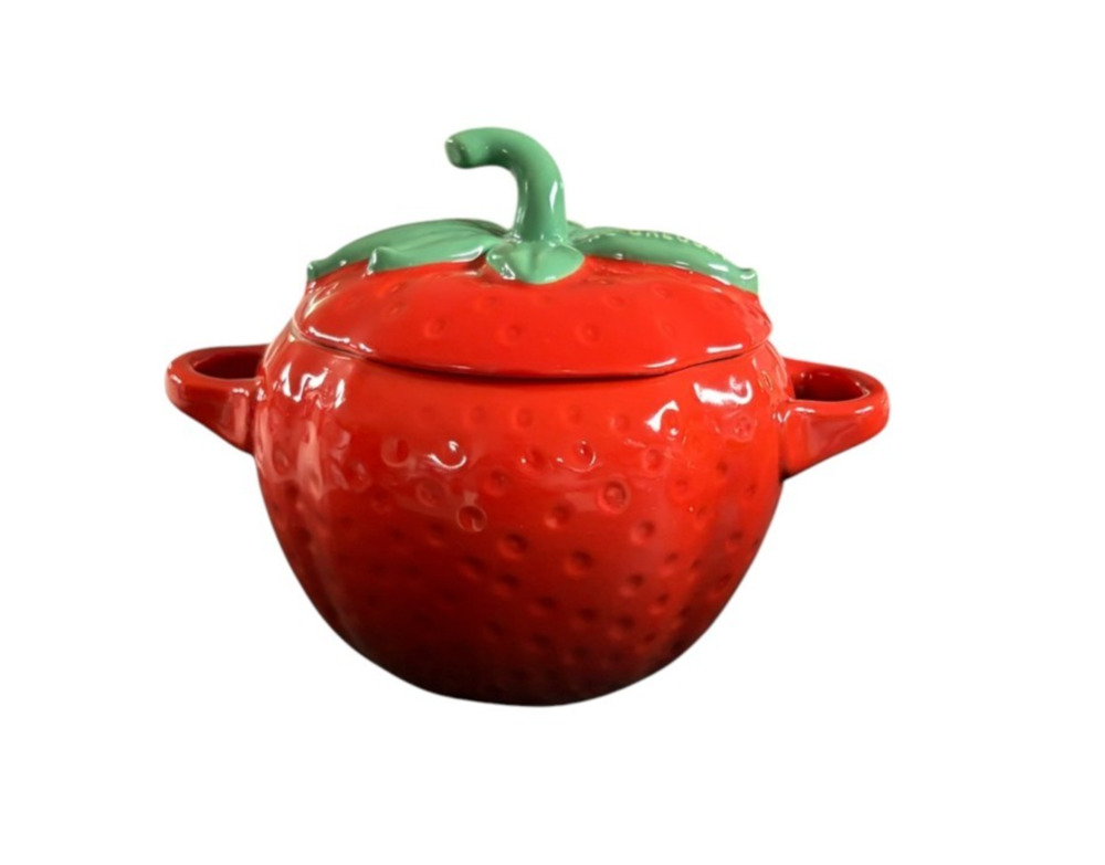 Le Creuset Mini Fruit Cocotte Strawberry Red with Handles 2 Piece